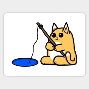 Gone Fishin’ Cat (Small Print) Magnet